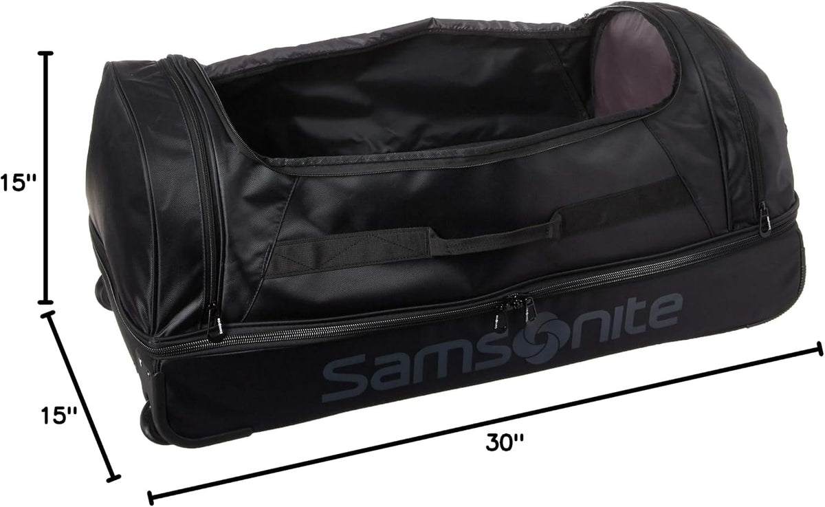 Andante 2 Wheeled Duffel Bag – 28-Inch Durable Rolling Luggage with Inline Skate Wheels, Push-Button Handle & Spacious Compartments – Travel-Friendly and Lightweight - Riverrock/Black