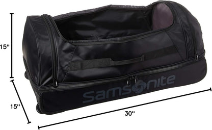 Andante 2 Wheeled Duffel Bag – 28-Inch Durable Rolling Luggage with Inline Skate Wheels, Push-Button Handle & Spacious Compartments – Travel-Friendly and Lightweight - Riverrock/Black