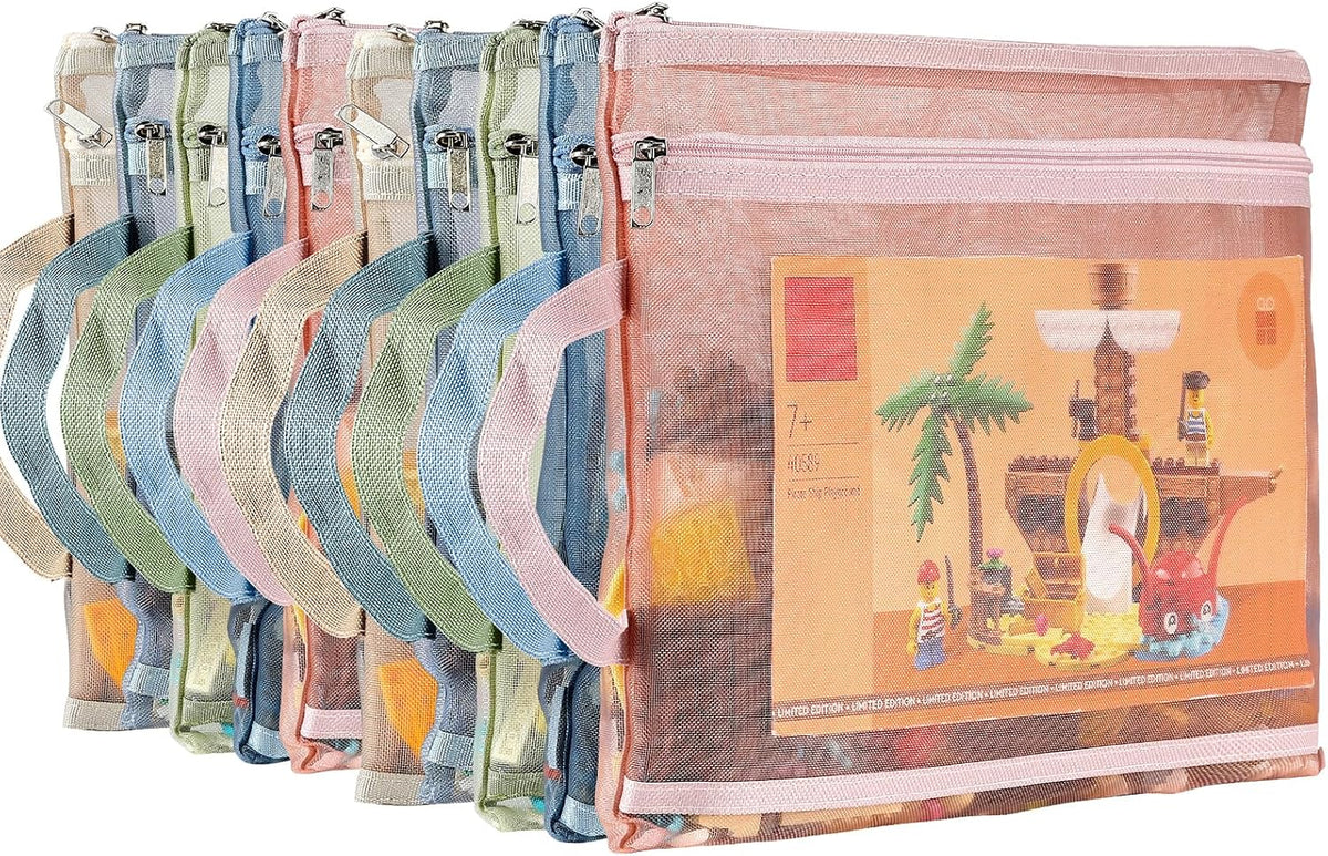 4-Pack Large Toy Storage Bags, Mesh Travel Bag for Board Games Storage