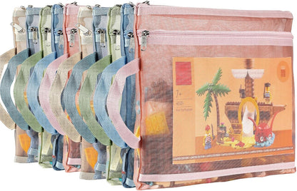 4-Pack Large Toy Storage Bags, Mesh Travel Bag for Board Games Storage