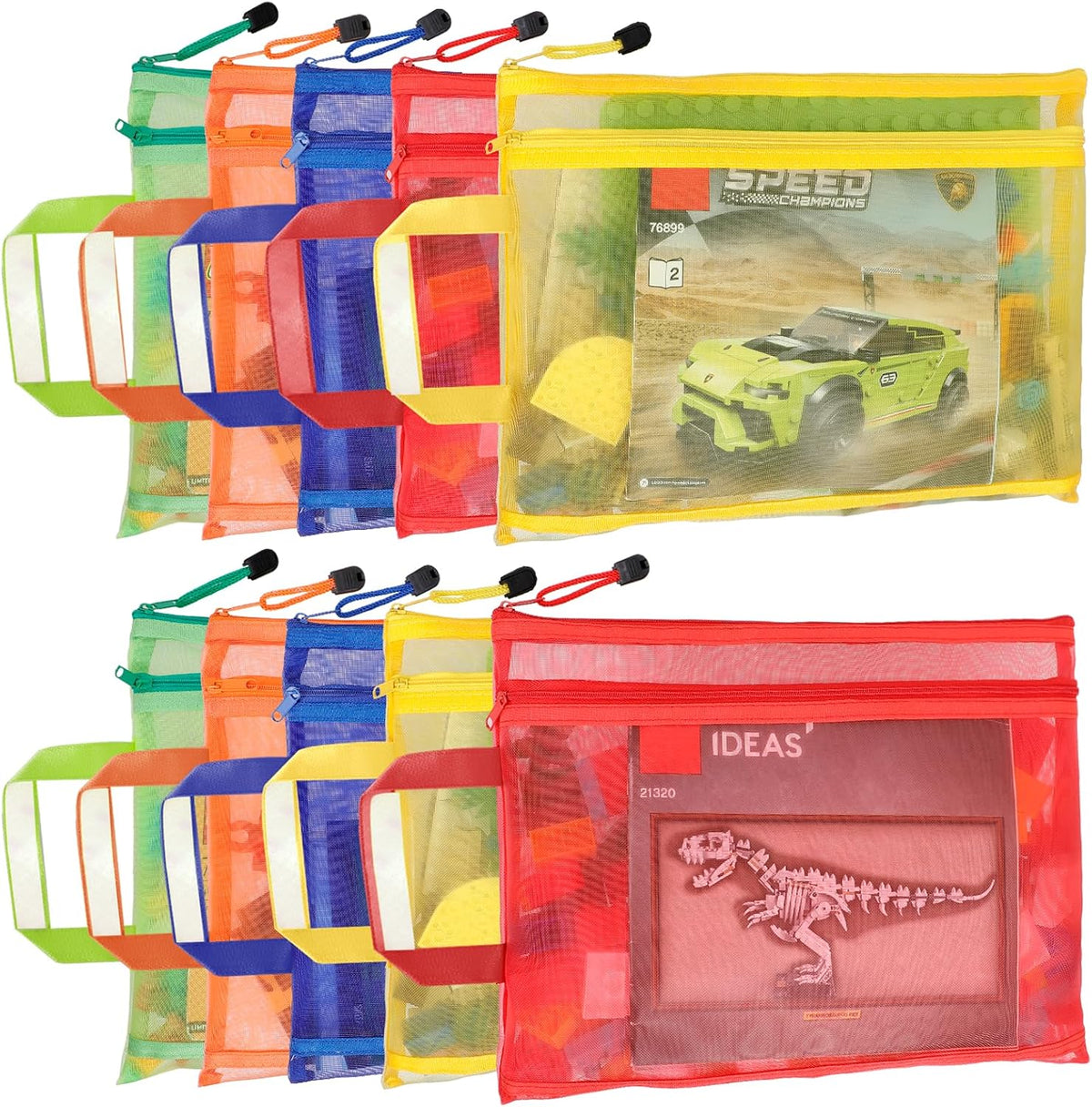 4-Pack Large Toy Storage Bags, Mesh Travel Bag for Board Games Storage