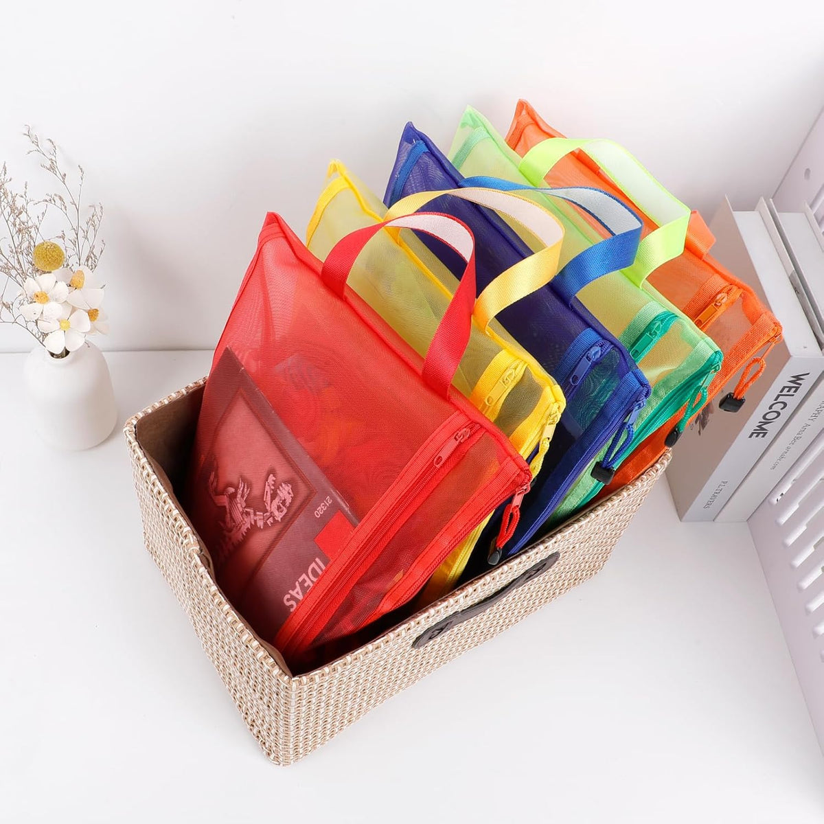4-Pack Large Toy Storage Bags, Mesh Travel Bag for Board Games Storage