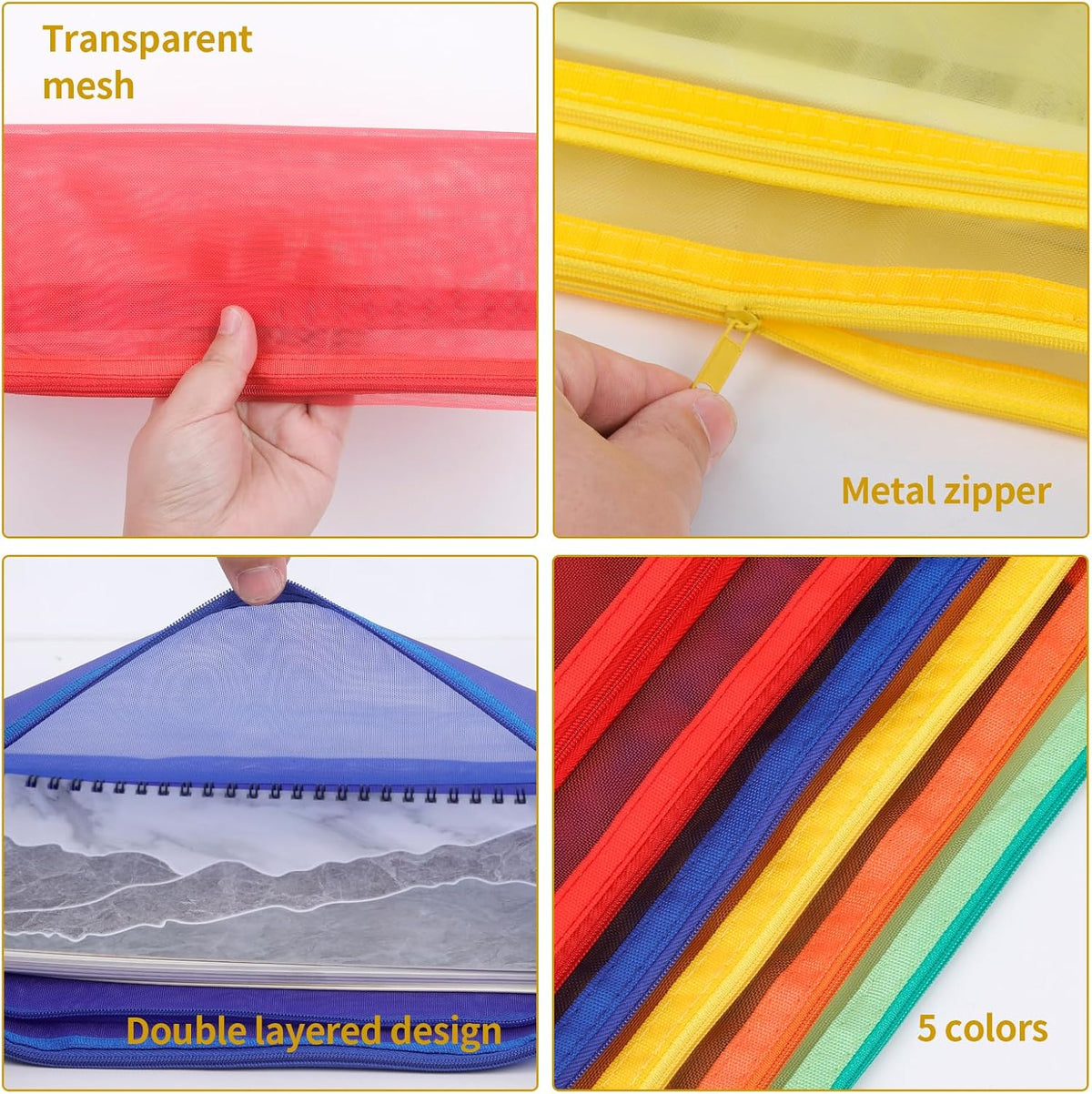 4-Pack Large Toy Storage Bags, Mesh Travel Bag for Board Games Storage
