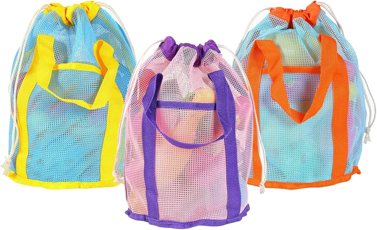 4-Pack Large Toy Storage Bags, Mesh Travel Bag for Board Games Storage