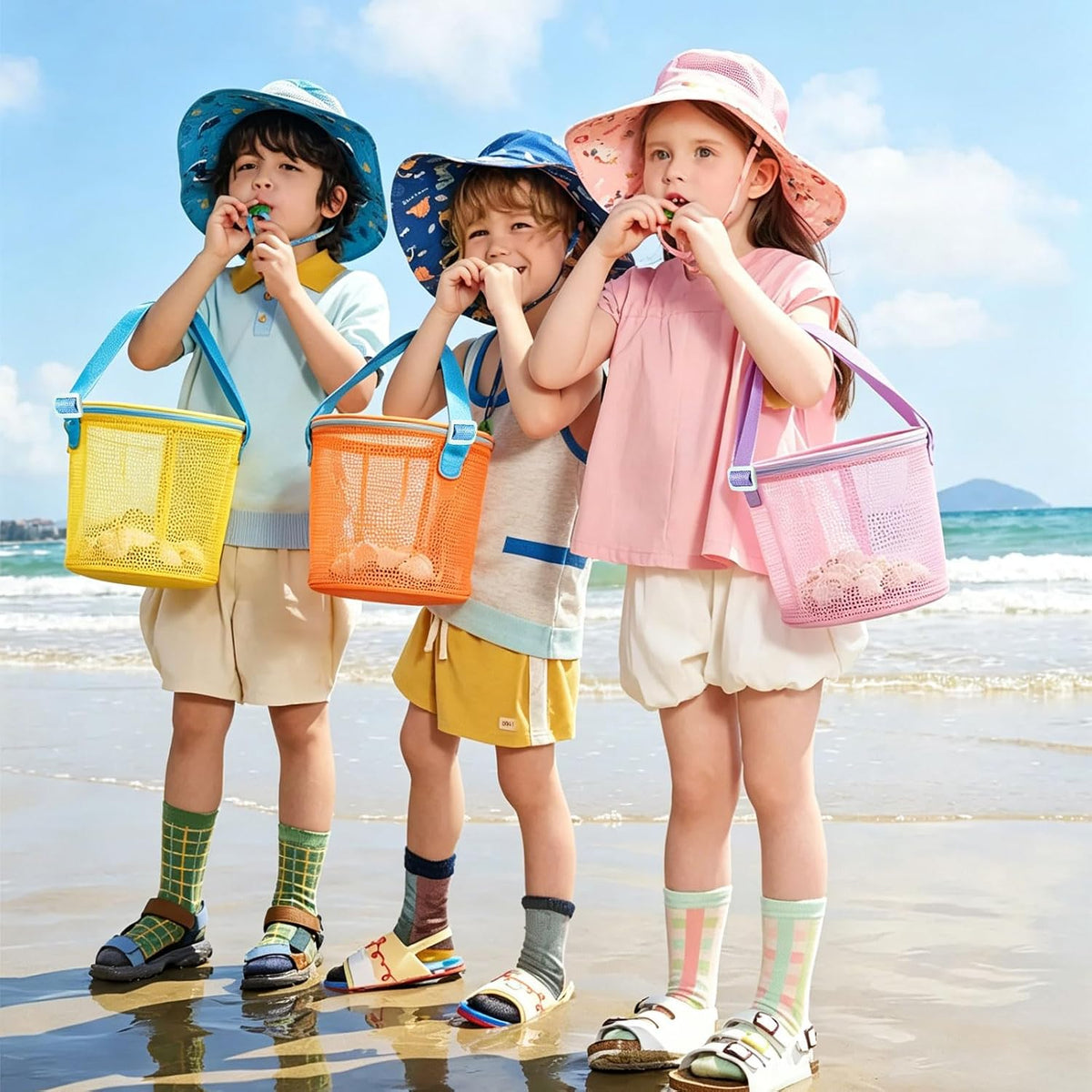 4-Pack Large Toy Storage Bags, Mesh Travel Bag for Board Games Storage