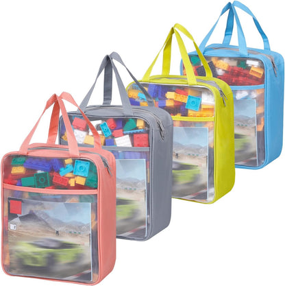 4-Pack Large Toy Storage Bags, Mesh Travel Bag for Board Games Storage
