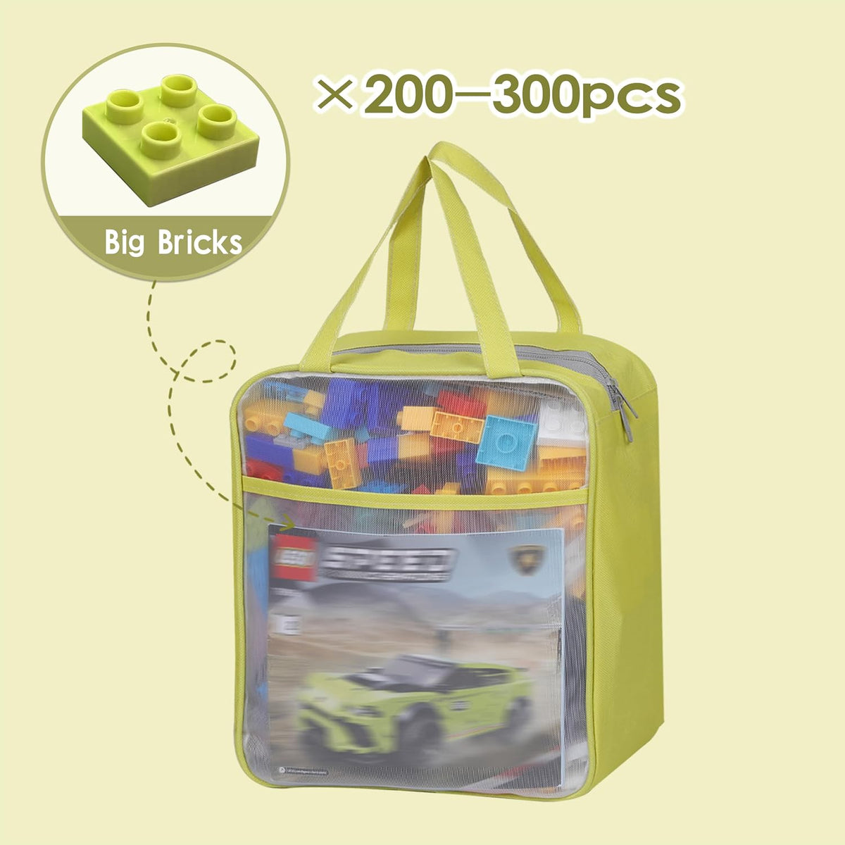 4-Pack Large Toy Storage Bags, Mesh Travel Bag for Board Games Storage