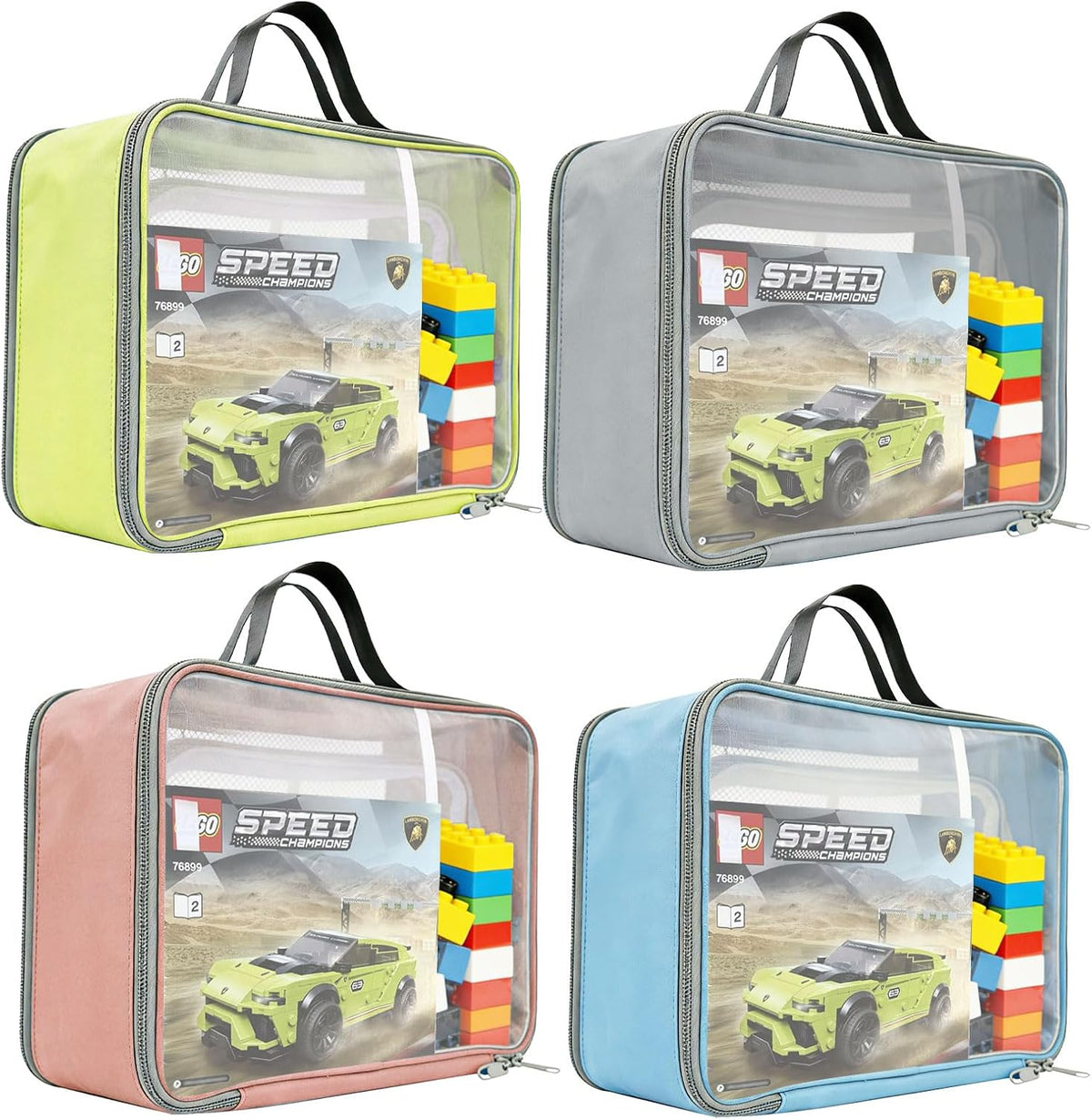 4-Pack Large Toy Storage Bags, Mesh Travel Bag for Board Games Storage