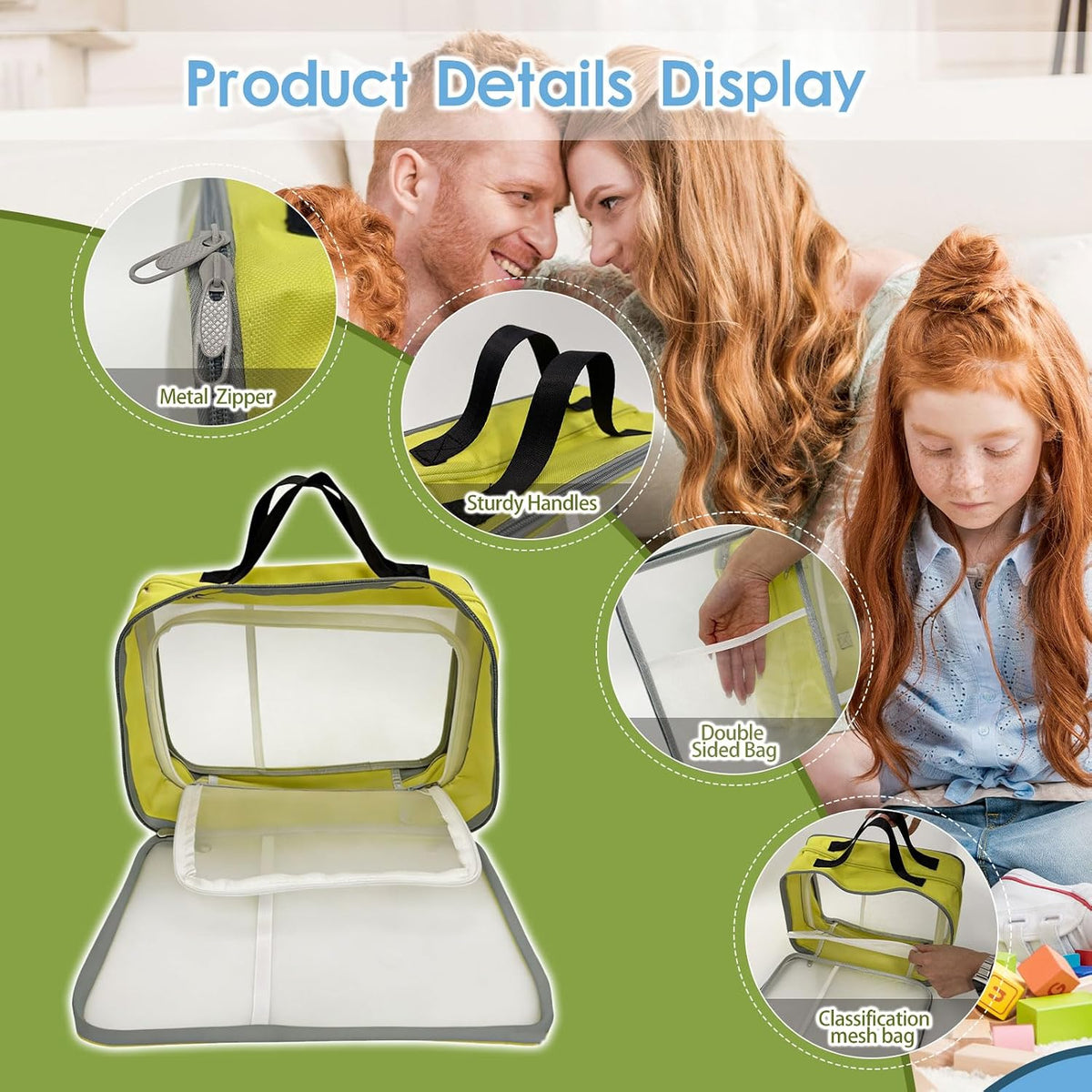 4-Pack Large Toy Storage Bags, Mesh Travel Bag for Board Games Storage