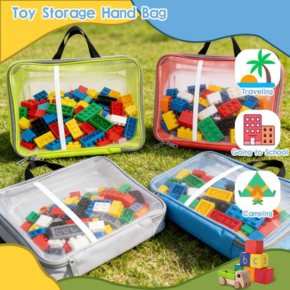 4-Pack Large Toy Storage Bags, Mesh Travel Bag for Board Games Storage
