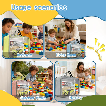 4-Pack Large Toy Storage Bags, Mesh Travel Bag for Board Games Storage