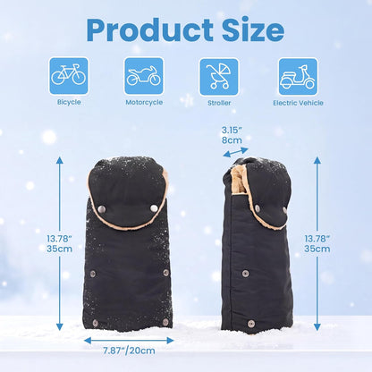 Winter Stroller Gloves, Universal Hand Muffs for Cold Weather, Black