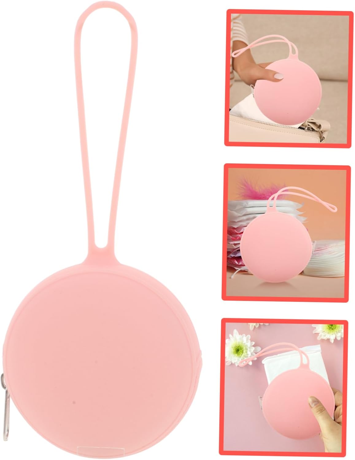 Pacifier Bag for Travel Silicone Storage Container Sturdy Zipper Pacifier Holder Case Strap