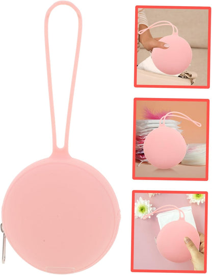 Pacifier Bag for Travel Silicone Storage Container Sturdy Zipper Pacifier Holder Case Strap