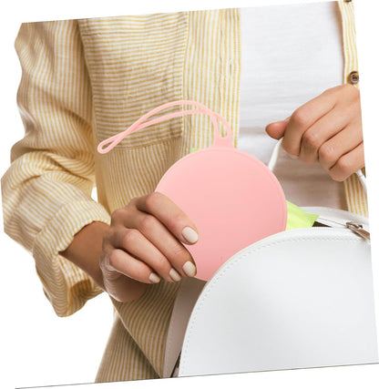 Pacifier Bag for Travel Silicone Storage Container Sturdy Zipper Pacifier Holder Case Strap