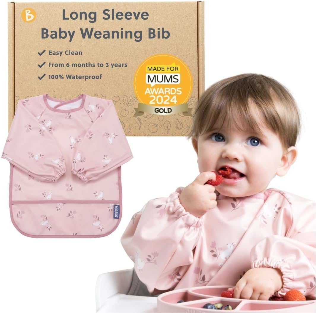 Set of Silicone Bibs for Babies & Toddlers,Soft Adjustable Bibs with Pocket Food Catcher for Baby Girl,Boy(Set 1)