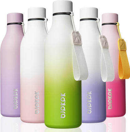 18oz Insulated Water Bottle, Stainless Steel Bottle with Carry Strap - Colors B