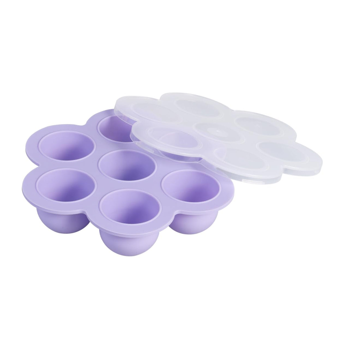 Baby Food Storage Tray Set, 2Pcs 200g Silicone 7 Cavities with Clip-On Lid