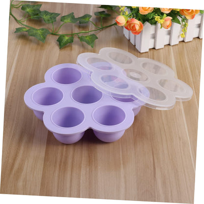 Baby Food Storage Tray Set, 2Pcs 200g Silicone 7 Cavities with Clip-On Lid