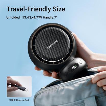 Portable Stroller Fan for Cooling, 70° Auto Oscillation, 5000mAh