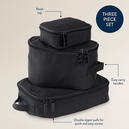 Packing Cubes for Travel, Set of 3 Organizers (Milk & Honey)