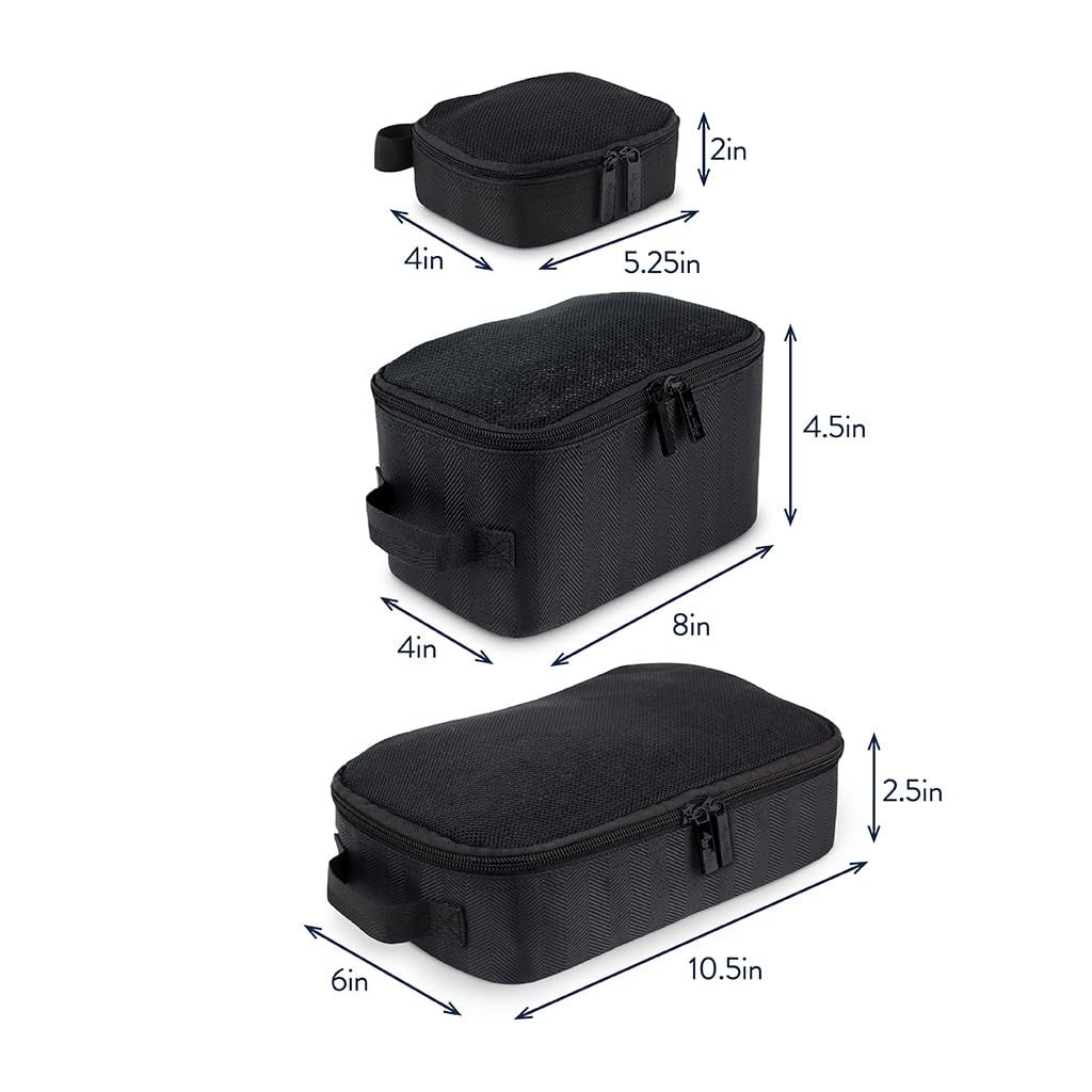 Packing Cubes for Travel, Set of 3 Organizers (Milk & Honey)