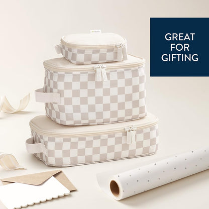 Packing Cubes for Travel, Set of 3 Organizers (Milk & Honey)