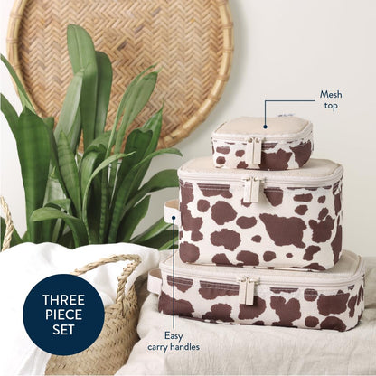 Packing Cubes for Travel, Set of 3 Organizers (Milk & Honey)