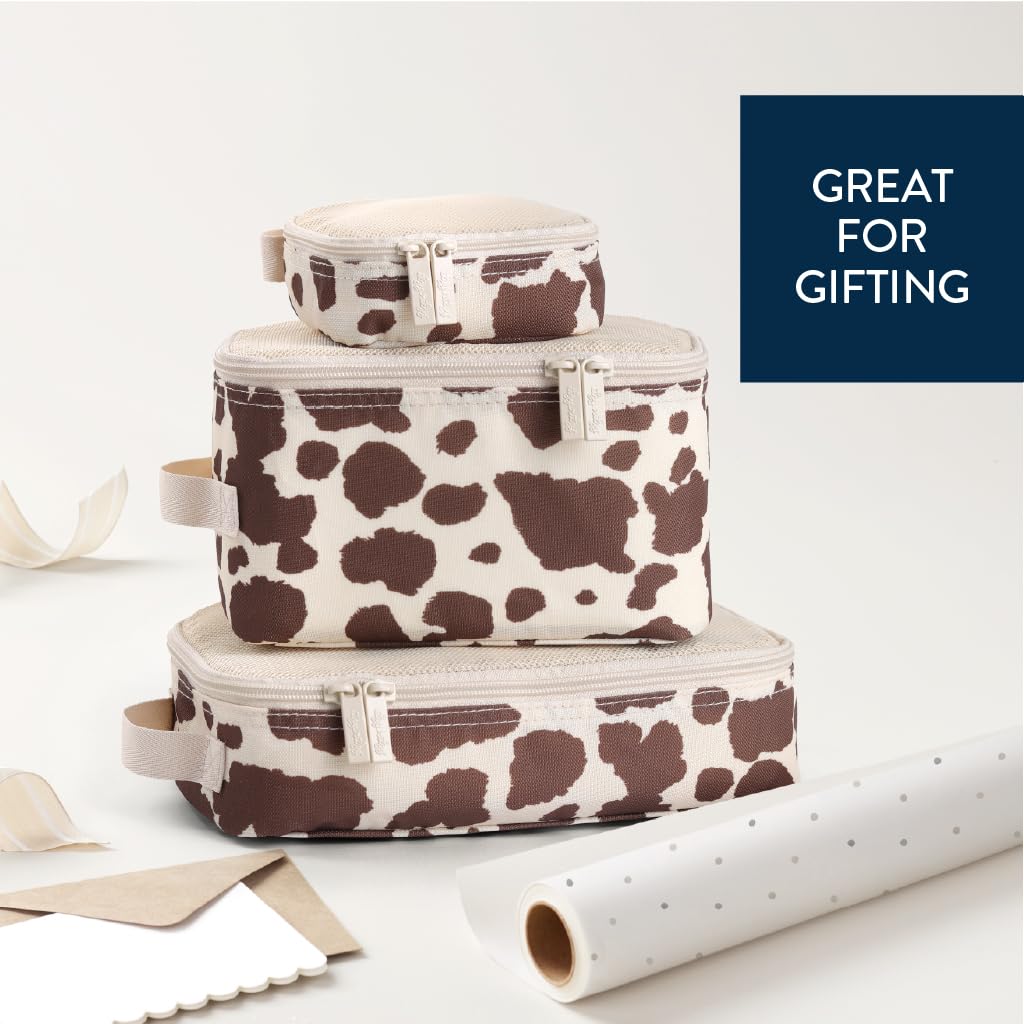 Packing Cubes for Travel, Set of 3 Organizers (Milk & Honey)