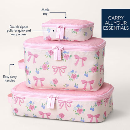 Packing Cubes for Travel, Set of 3 Organizers (Milk & Honey)