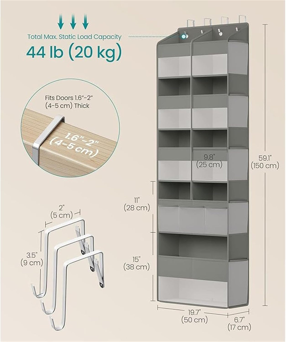 Over-the-Door Organizer,Behind The Door Storage Hanging Shelves