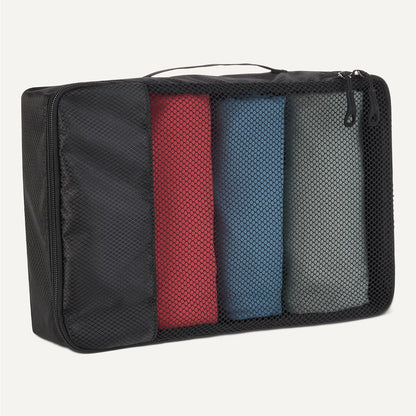 4-Piece Packing Cubes Travel Accessories Set, Luggage Organizer with Double Zipper, Mesh Top, Space-Saving, Medium, Sky Blue (Previously Amazon Basics)