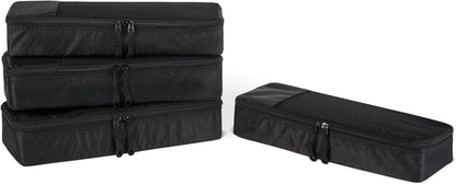 4-Piece Packing Cubes Travel Accessories Set, Luggage Organizer with Double Zipper, Mesh Top, Space-Saving, Medium, Sky Blue (Previously Amazon Basics)