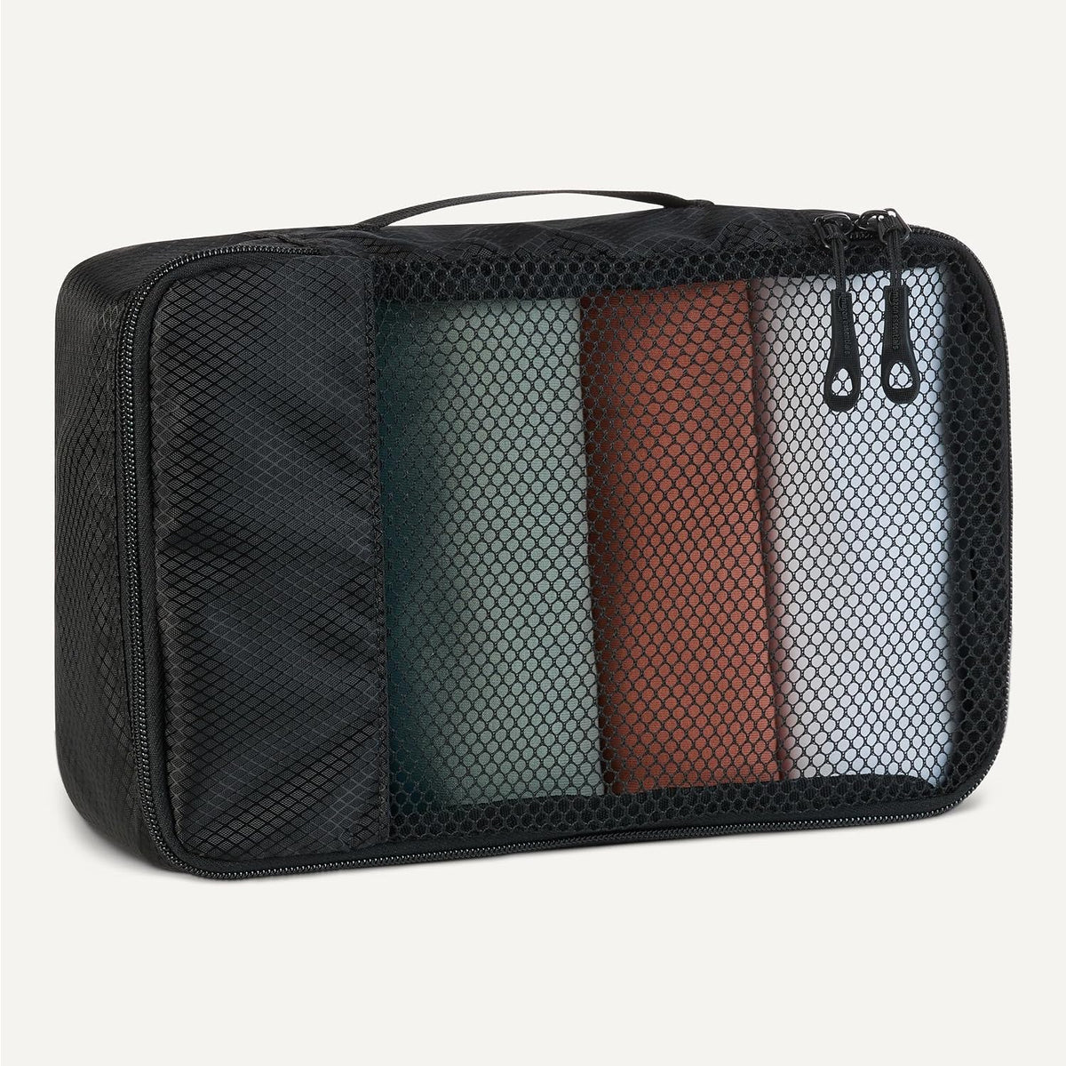 4-Piece Packing Cubes Travel Accessories Set, Luggage Organizer with Double Zipper, Mesh Top, Space-Saving, Medium, Sky Blue (Previously Amazon Basics)