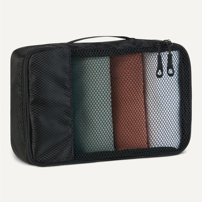 4-Piece Packing Cubes Travel Accessories Set, Luggage Organizer with Double Zipper, Mesh Top, Space-Saving, Medium, Sky Blue (Previously Amazon Basics)