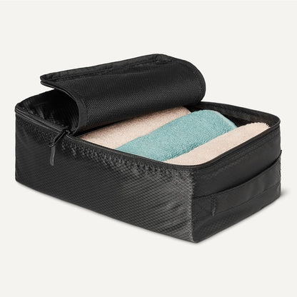 4-Piece Packing Cubes Travel Accessories Set, Luggage Organizer with Double Zipper, Mesh Top, Space-Saving, Medium, Sky Blue (Previously Amazon Basics)