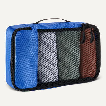 4-Piece Packing Cubes Travel Accessories Set, Luggage Organizer with Double Zipper, Mesh Top, Space-Saving, Medium, Sky Blue (Previously Amazon Basics)