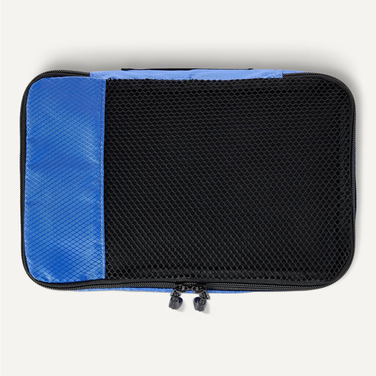 4-Piece Packing Cubes Travel Accessories Set, Luggage Organizer with Double Zipper, Mesh Top, Space-Saving, Medium, Sky Blue (Previously Amazon Basics)