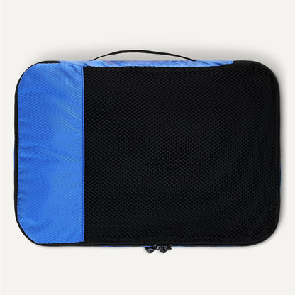 4-Piece Packing Cubes Travel Accessories Set, Luggage Organizer with Double Zipper, Mesh Top, Space-Saving, Medium, Sky Blue (Previously Amazon Basics)