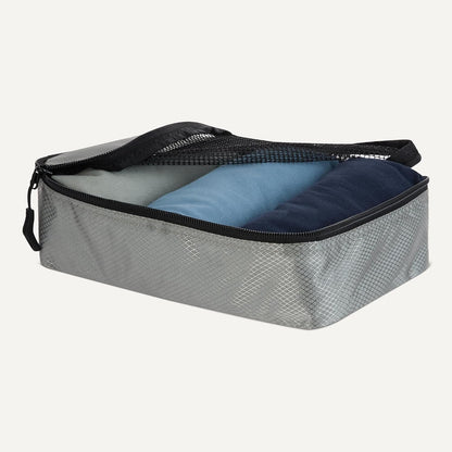 4-Piece Packing Cubes Travel Accessories Set, Luggage Organizer with Double Zipper, Mesh Top, Space-Saving, Medium, Sky Blue (Previously Amazon Basics)