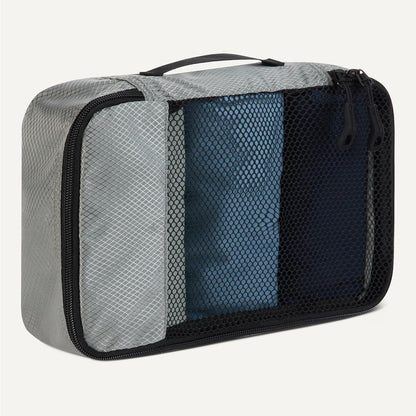 4-Piece Packing Cubes Travel Accessories Set, Luggage Organizer with Double Zipper, Mesh Top, Space-Saving, Medium, Sky Blue (Previously Amazon Basics)