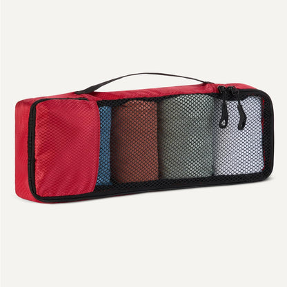 4-Piece Packing Cubes Travel Accessories Set, Luggage Organizer with Double Zipper, Mesh Top, Space-Saving, Medium, Sky Blue (Previously Amazon Basics)