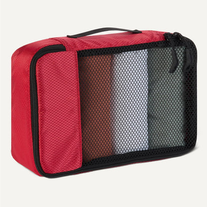 4-Piece Packing Cubes Travel Accessories Set, Luggage Organizer with Double Zipper, Mesh Top, Space-Saving, Medium, Sky Blue (Previously Amazon Basics)