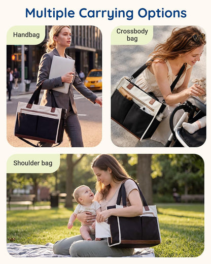 Canvas Diaper Bag Tote Stylish Mommy Baby Hospital Bag