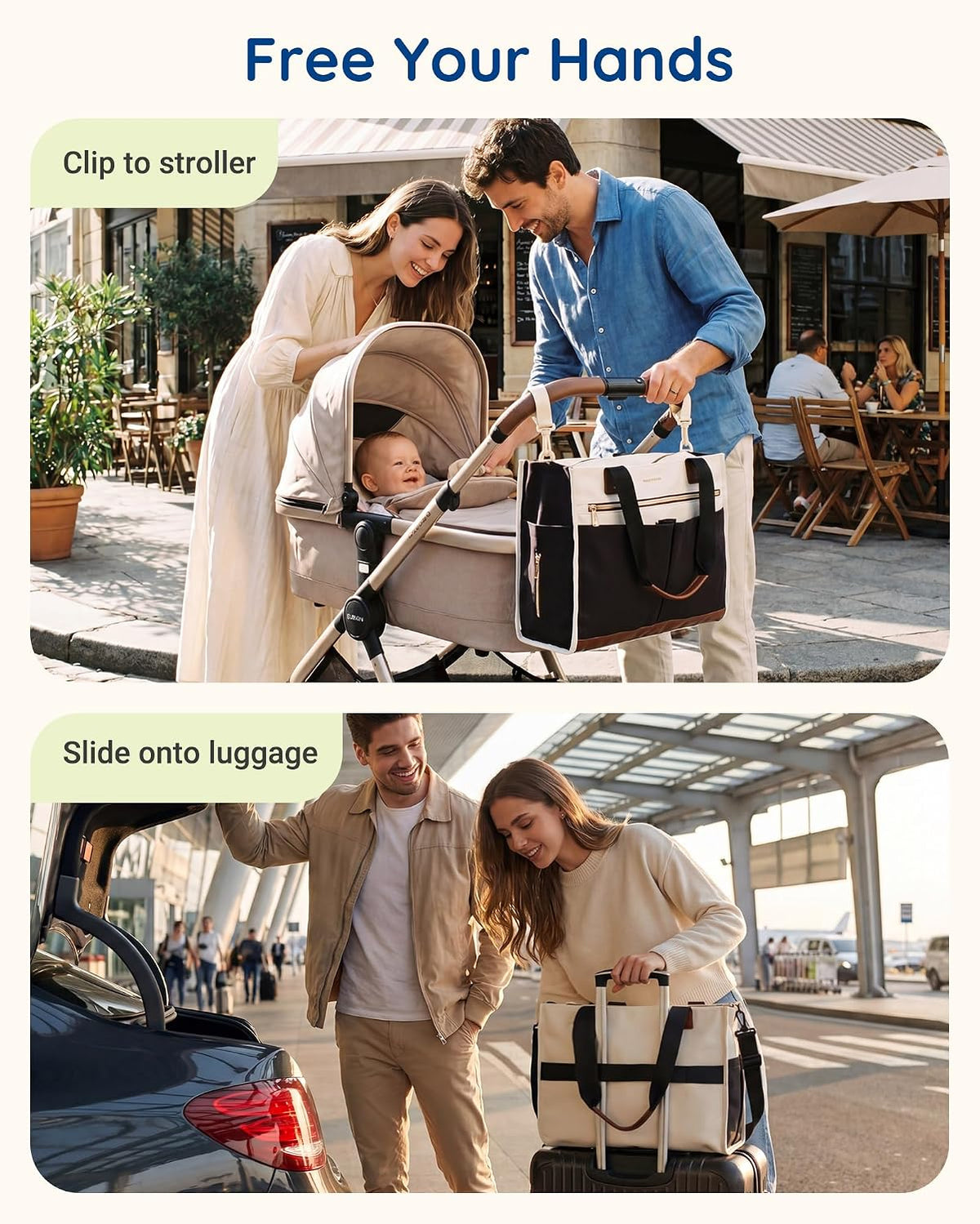 Canvas Diaper Bag Tote Stylish Mommy Baby Hospital Bag