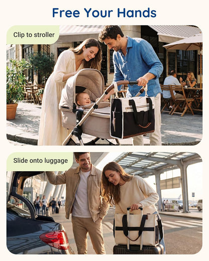 Canvas Diaper Bag Tote Stylish Mommy Baby Hospital Bag