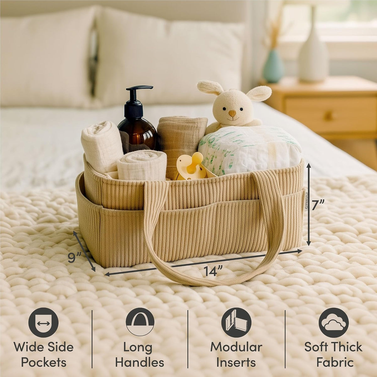 Baby Diaper Caddy Organizer, Nursery Basket