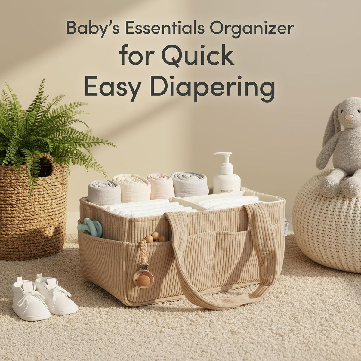 Baby Diaper Caddy Organizer, Nursery Basket