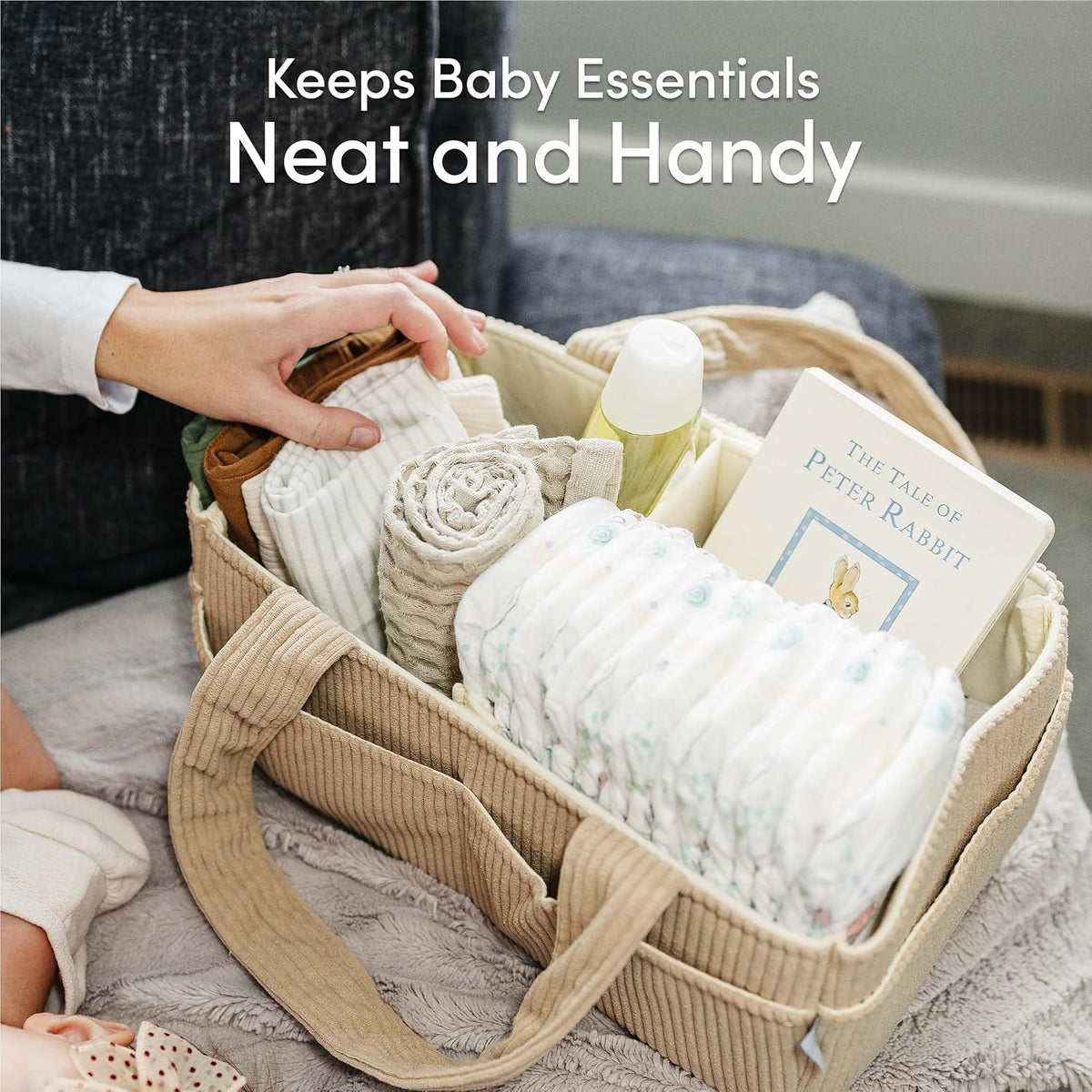 Baby Diaper Caddy Organizer, Nursery Basket
