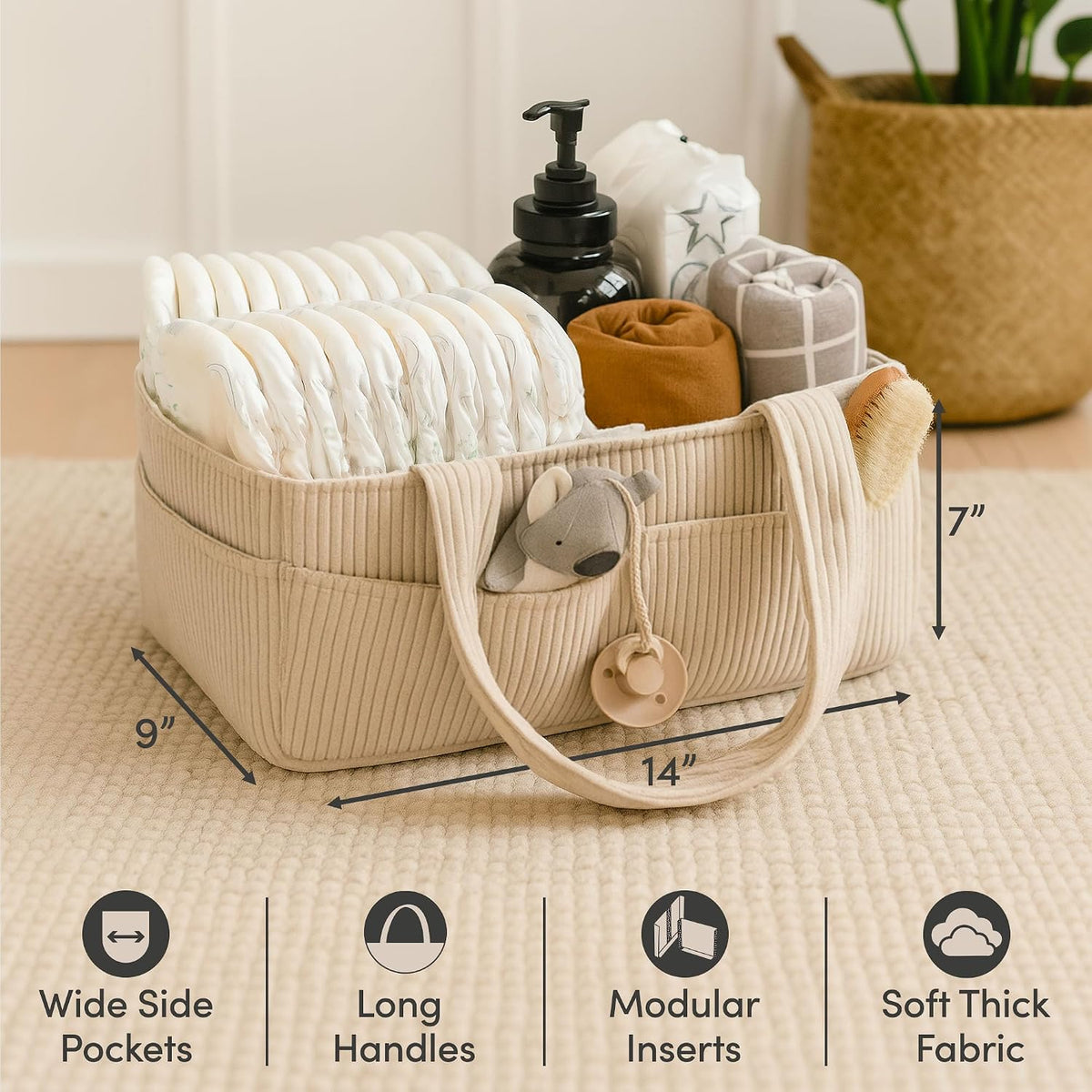 Baby Diaper Caddy Organizer, Nursery Basket
